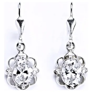 Náušnice Náušnice stříbrné na patent s čirým zirkonem NK 1140