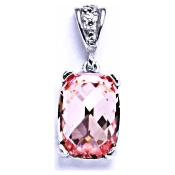 Přívěsek Stříbrný přívěsek s krystalem Swarovski light rose, P 1283