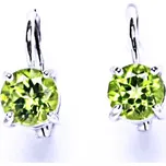 Stříbrný náušnice, přírodní olivín, náušnice na patant, NK 1250