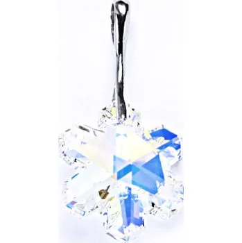 Přívěsek Stříbrný přívěšek s krystalem Swarovski snowflake AB krystal, P 1295