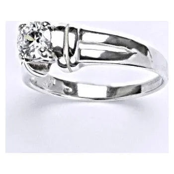 Prsten Stříbrný prsten s čirým zirkonem, T 1087