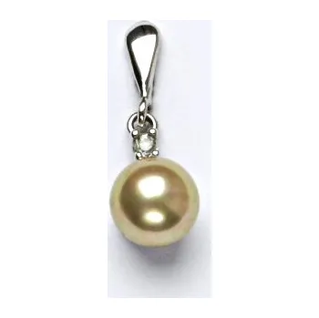 Přívěsek Stříbrný přívěšek s um. perlou, přívěsek ze stříbra, perla champagne se skutečným perleťovým leskem P 1207/22
