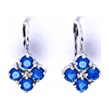 Náušnice Náušnice stříbrné s krystaly Swarovski Caribbean Blue Opal, šperky, NK 1324