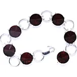 Stříbrný náramek s krystaly Swarovski Rivoli (Siam)R 1188