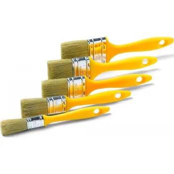 Malířský štětec Schuller 5 dílná sada ŽLUTÝCH štětců, mix PES/sv.štětina, pozinkovaná spojka, vel. 20, 30, 40, 50, 60 mm
