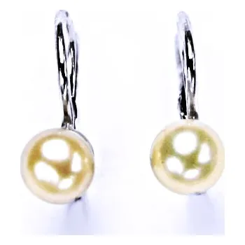 Náušnice Stříbrné náušnice, přírodní perla lososová 5,5 mm, NK 1183