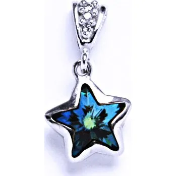 Šperk Stříbrný přívěsek , Swarovski krystal hvězda ,bermuda blue - P 1325 /2 (Swarovski krystal hvězda)