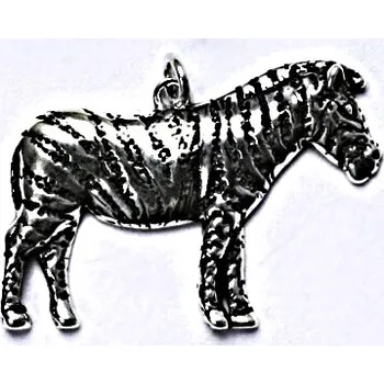 Přívěsek Stříbrný přívěšek s patinou, zebra, přívěsek ze stříbra P 190