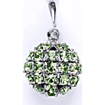 Přívěsek Stříbrný přívěšek koule se Swarovski krystalem peridot,šperk P 1369/6
