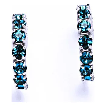 Náušnice Náušnice stříbrné s krystaly Swarovski Blue Zirkon, šperk, NŠ 1340