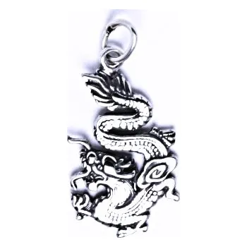 Přívěsek Stříbrný přívěše čínský drak s patinou - P 774 (Stříbrný drak)