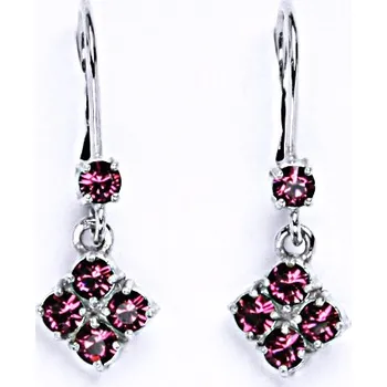 Náušnice Stříbrné náušnice s krystalem Swarovski fuchsie,šperk,přívěšek ze stříbra, NK 1324 V 1339