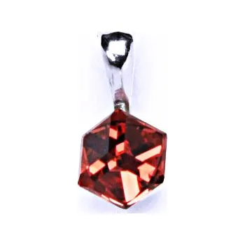 Přívěsek Stříbrný přívěšek s krystalem Swarovski (Padparadscha 6x6 mm)P 1230