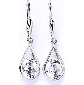 Náušnice Stříbrné náušnice, čiré zirkony, NK 1293/27 BZ