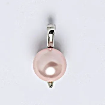 Přívěsek Stříbrný přívěšek s umělou růžovou perlou 8 mm, šperk P 1215