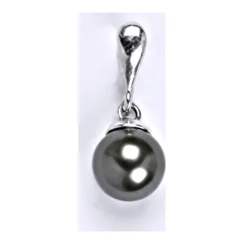 Přívěsek Stříbrný přívěšek se Swarovski perlou dark grey 8 mm, P 1397/22