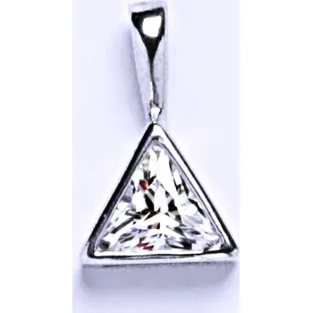 Přívěsek Stříbrný přívěšek s čirým zirkonem, šperky, P 1038