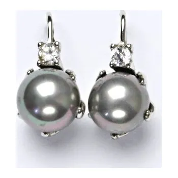 Náušnice Stříbrné náušnice, um. stříbrná perla se skutečným perleťovým leskem NK 1190