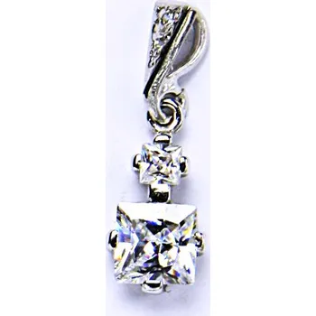 Přívěsek Stříbrný přívěšek, zirkon čirý, šperky se zirkony, přívěsek ze stříbra, P 1249/16