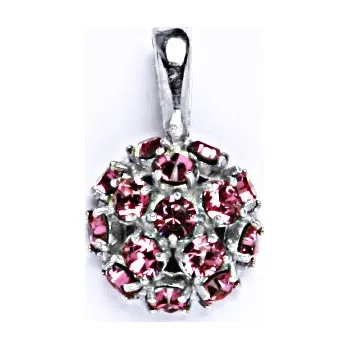 Přívěsek Přívěšek ze stříbra s krystalem Swarovski rose, půlkoule s pevným úchytem P 1337