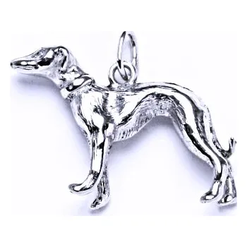 Přívěsek Stříbrný přívěšek, figurka chrt, přívěsek ze stříbra, P 329