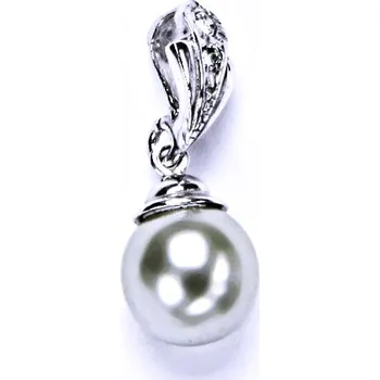 Přívěsek stříbrný přívěšek s uměluo stříbrnou perlou, šperky P 1193/1