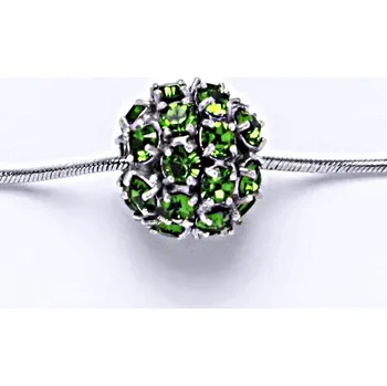 Přívěsek Stříbrný přívěšek koule se Swarovski krystalem fern green P 1343