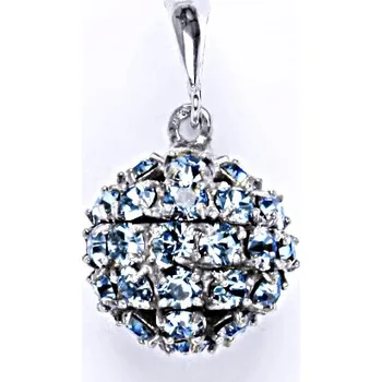 Přívěsek 1 Stříbrný přívěšek koule se Swarovski krystalem akvamarín,šperk P 1369/6