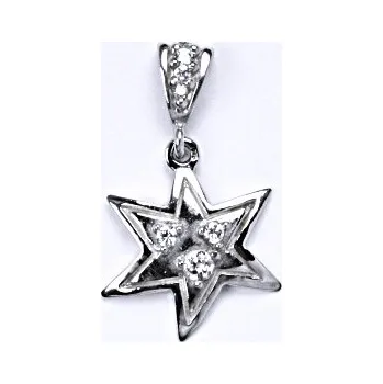Přívěsek Stříbrný přívěšek s čirými zirkony, hvězda, NK 1388/2