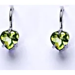 Stříbrné náušnice, přírodní olivín, náušnice na patent, NK 1362