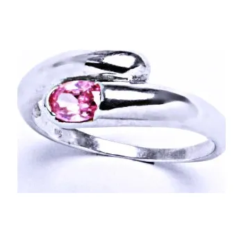 Prsten Stříbrný prsten se syntetickým zirkonem (růžový zirkon) VR 289