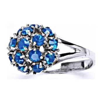Prsten Stříbrný prsten s krystalem swarovski blue opal, T 1337