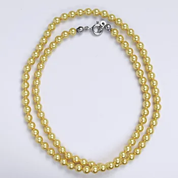 Náhrdelník Náhrdelník, Swarovski perly gold, stříbro, 45 cm