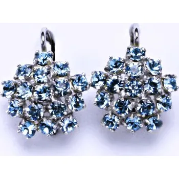 Náušnice 1 Naušnice s krystaly Swarovski Akvamarin květy NK 1342
