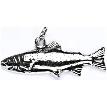 Přívěsek Stříbrný přívěšek pstruh duhový (duhák) s patinou, přívěsek ze stříbra P 161
