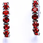 Náušnice stříbrné s krystaly Swarovski Light Siam, šperky, NŠ 1340