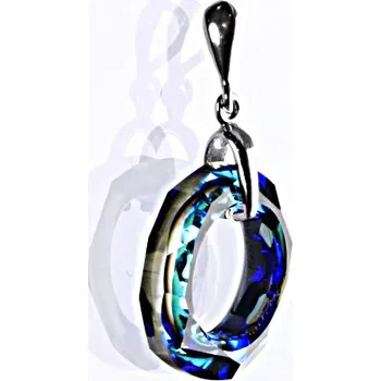 Přívěsek Stříbrný přívěšek se Swarovski krystalem Cosmic ring bermuda blue 20 mm, P 1313