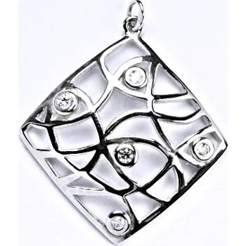 Přívěsek Stříbrný přívěšek s čirými zirkony, šperky, P 1427