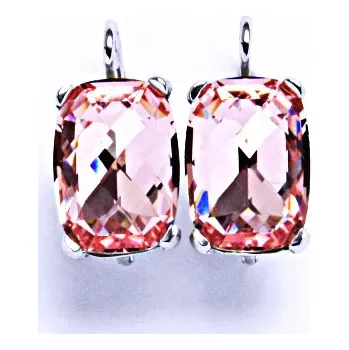 Náušnice Stříbrné náušnice s krystaly Swarovski light rose, NK 1283