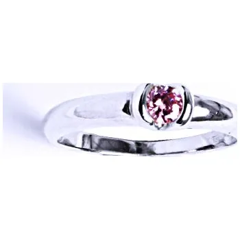 Prsten Stříbrný prsten se syntetickým zirkonem (růžový zirkon) VR 8