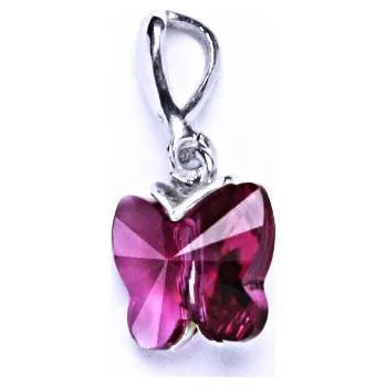 Přívěsek Přívěšky stříbrné s krystalem Swarovski(motýlek fuchsie) P 1307