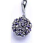 Stříbrný přívěšek koule se Swarovski krystalem přívěsek tanzanit P 1344