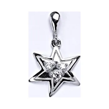 Přívěsek Stříbrný přívěšek s čirými zirkony, hvězda, P 1388/22