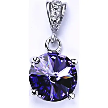 Přívěsek Stříbrný přívěse, krystal Swarovski, tanzanit), šperky s krystaly, P 1188/2