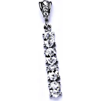 Přívěsek Stříbrný šperk, přívěšek s bílými zirkony P 1234/2