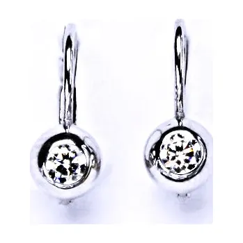 Náušnice Stříbrné náušnice a patent (bílý zirkon)001471201441 VE 147