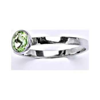 Prsten Stříbrný prsten se Swarovski krystalem chryzolite, T 1336