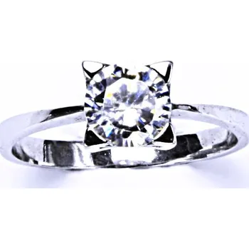 Prsten Stříbrný prsten, zirkon čirý, zásnubní prsten, šperky se zirkony, T 1269