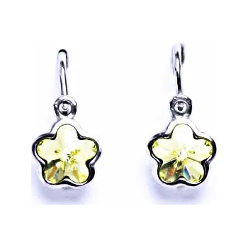 Náušnice Stříbrné dětské náušnice s krystalem Swarovski (barva Jonquil), NK 1297