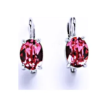 Náušnice Naušnice na klapku s krystalem Swarovski ( Rose 8x6 mm)NK 1245